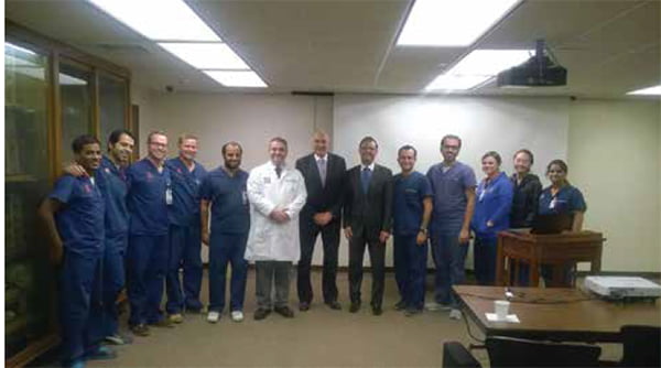 With my prosthodontic residents following a lecture by Professor Barakat and Dr. Aboujaoude during their visit from Lebanon